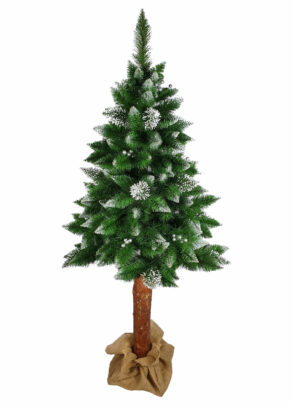 Mű karácsonyfa törzsel, havas hatású, fehér fagyönggyel 180cm Denver PRÉMIUM