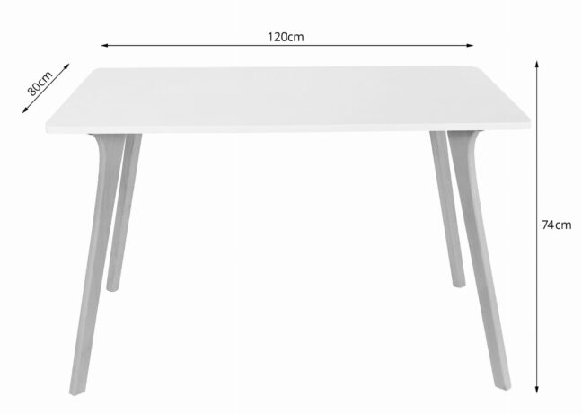 Étkezőasztal Monti 120×80 cm – fekete