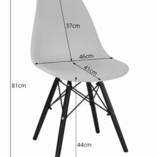 Skandináv stílusú étkezőszék OSAKA – fehér / fekete láb