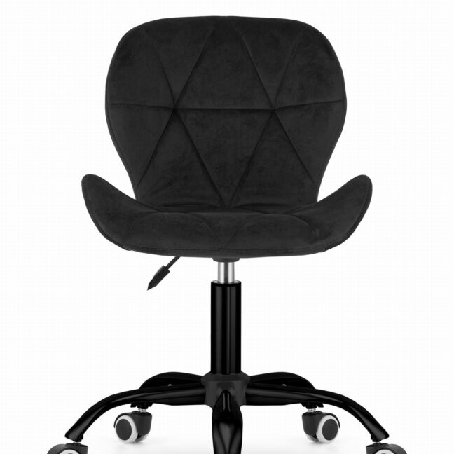 Bársony irodai szék Noto – fekete bársony/fekete