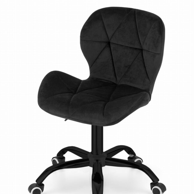 Bársony irodai szék Noto – fekete bársony/fekete