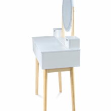 Fésülködő asztal székkel és LED tükörrel – fehér
