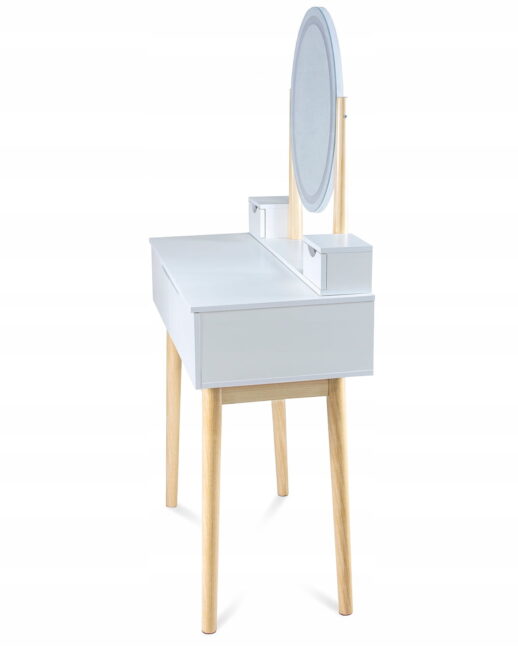 Fésülködő asztal székkel és LED tükörrel – fehér