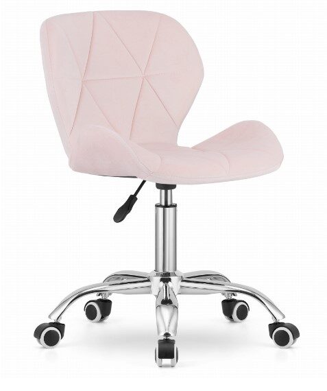 Bársony irodai forgószék AVOLA – világos rózsaszín