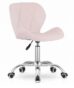Bársony irodai forgószék AVOLA - világos rózsaszín