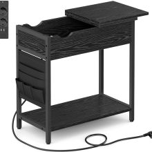 Oldal asztal – elektromos hálózati és USB csatlakozással – fekete