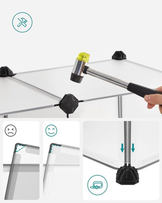 Kisállat ketrec padlóval – átlátszó fehér