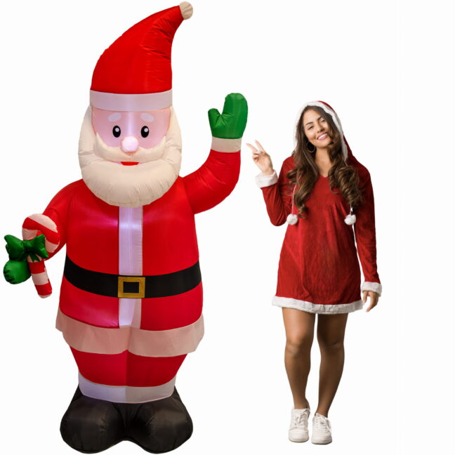 LED-es felfújható Mikulás 215 cm