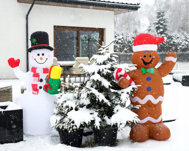 LED-es felfújható mézeskalács 155 cm