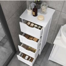Fürdőszoba szekrény 4 fiókkal – fehér