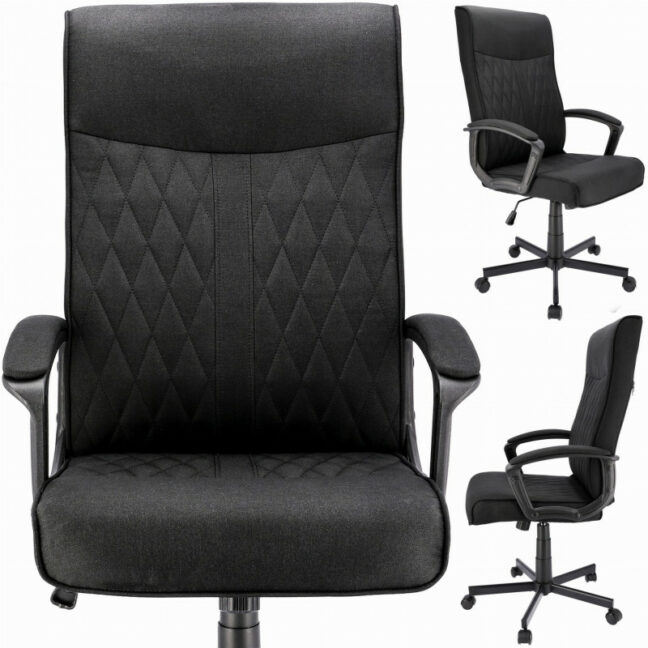 Állítható forgós irodai fotel COMFORT – fekete
