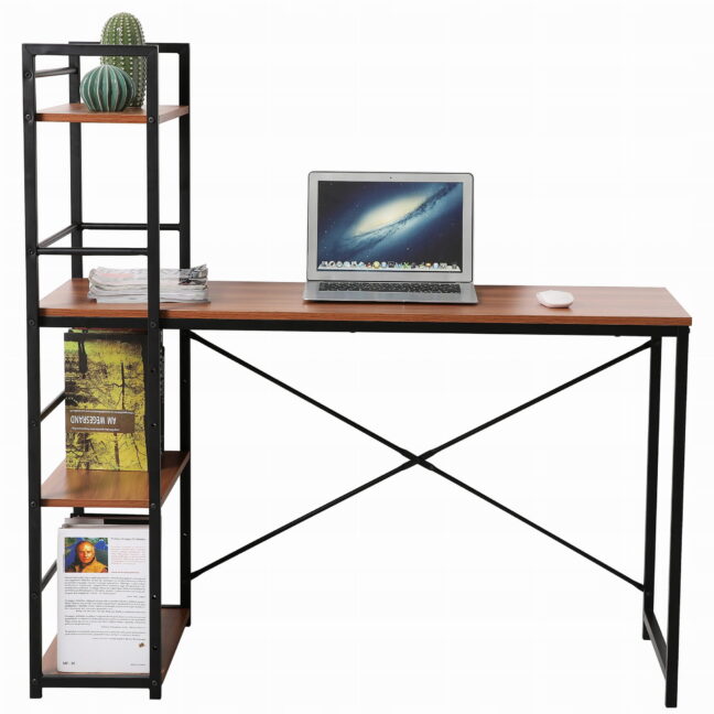 Irodai íróasztal polcokkal (fekete fém váz)