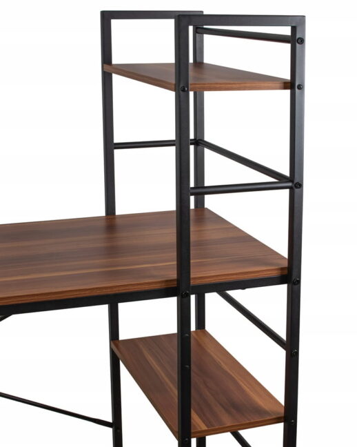 Irodai íróasztal polcokkal (fekete fém váz)