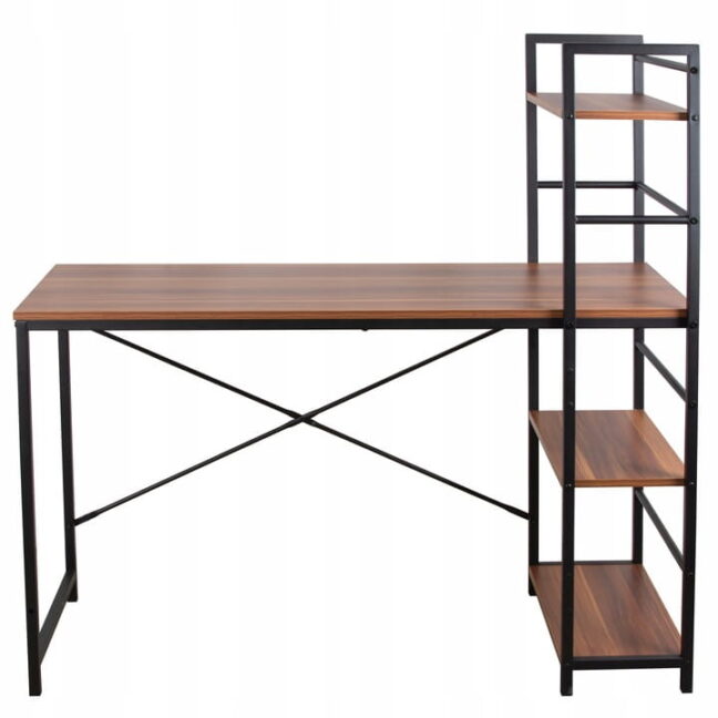 Irodai íróasztal polcokkal (fekete fém váz)
